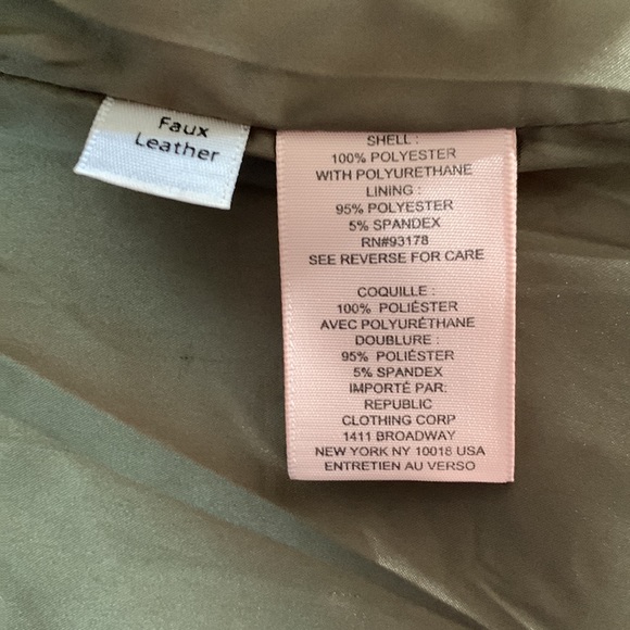 New Women’s faux leather jacket/ top/ blazer olive green philosophy size 8/S-M - Picture 10 of 12